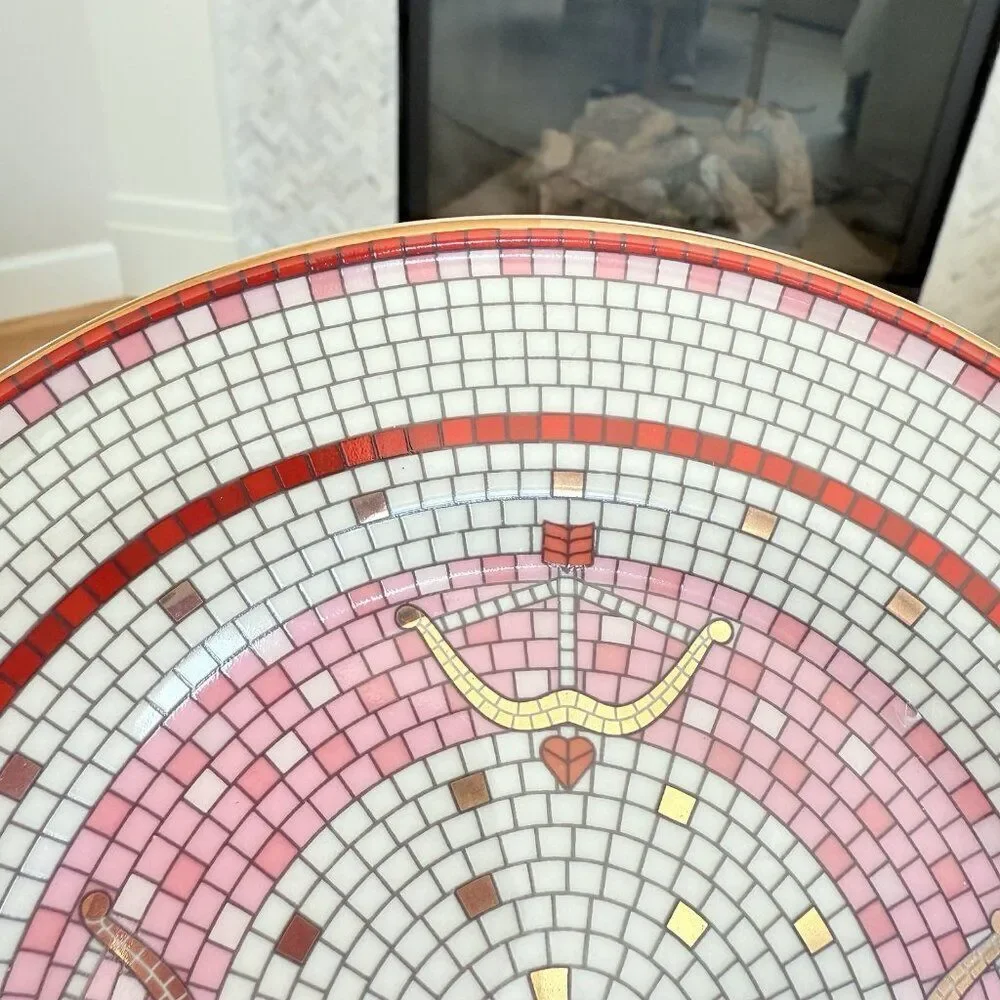 Anthropologie Bistro Tile Valentine’s Dessert Plate 8